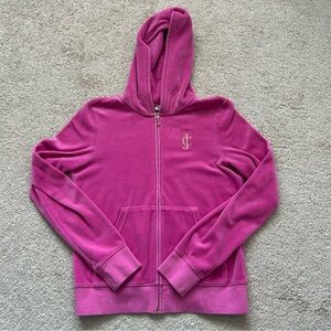 Juicy Couture Hot Pink Hooded Zip-Up Jacket.